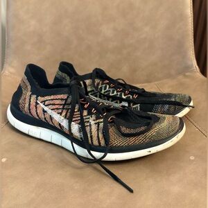 Nike free 4.0 flyknit shoes sneakers running lace up colorful light size 9